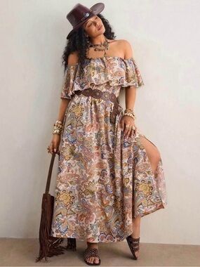 💫SHEIN💫  ** Size 1XL or 14/16** Off Shoulder Boho Dress